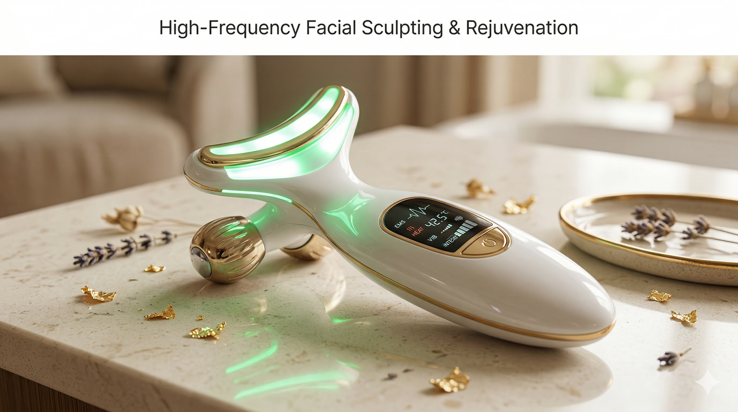 Masajeador Facial EMS + LED — Elimina Papada y Reafirma tu Piel en Casa