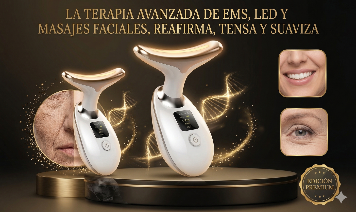 Masajeador Facial EMS + LED — Elimina Papada y Reafirma tu Piel en Casa